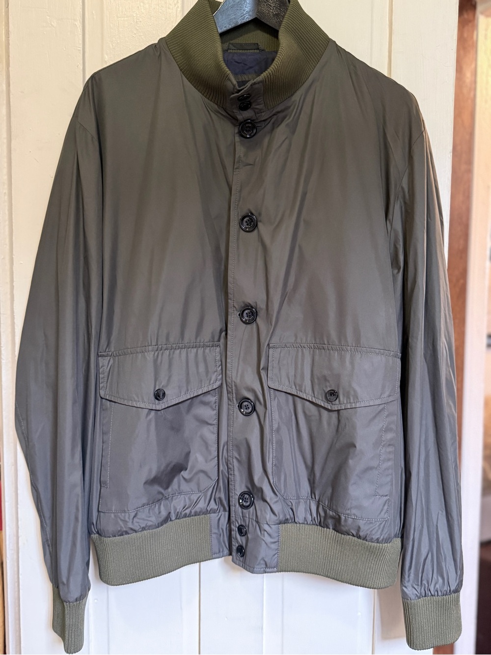 Hugo Boss Men’s Travel Bomber Jacket Olive Water Repellent, Size 38R, NWOT